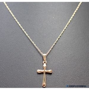 14k yellow gold cross necklace
